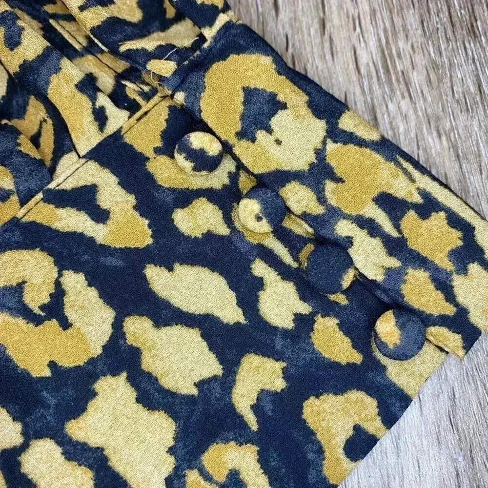 Womens Who What Wear Gold/Brown Patterned Dress - M